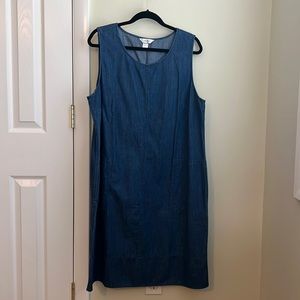 NWT CJ Banks - Sleeveless Denim Dress - 1X